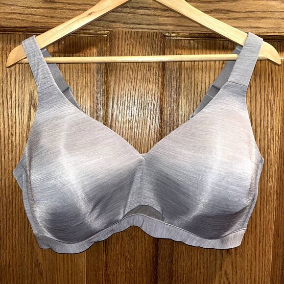 Cacique Lightly Lined No Wire Bra 44DD Grey Heathered Comfort Adjustable - Picture 1 of 6